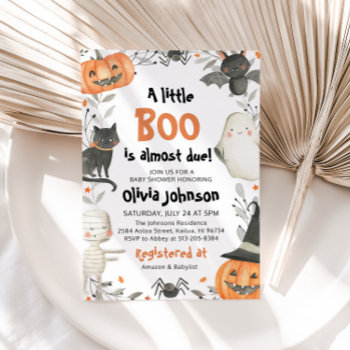 Halloween A Little Boo Baby Shower Invitation by OhiaLehuaStore at Zazzle