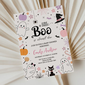 Halloween A Little Boo Baby Shower Invitation