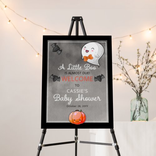 Halloween A Little Boo Ghost Boy Baby Shower Foam Board