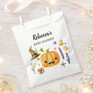 Halloween A Little Boo Pumpkin Baby Shower Favor Bag
