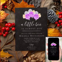 Halloween A Little Boo Vintage Floral Baby Shower