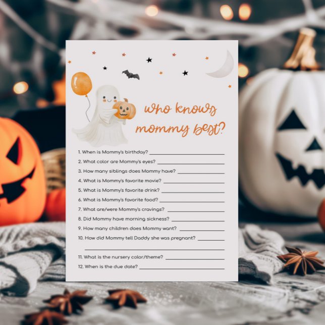 Halloween A Little Boo Who knows Mommy Best Game (A Little Boo Baby Shower Who knows Mommy Best Game)