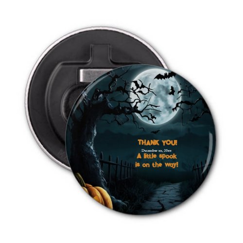 Halloween A Little Spook Pumpkin Baby Shower Bottle Opener