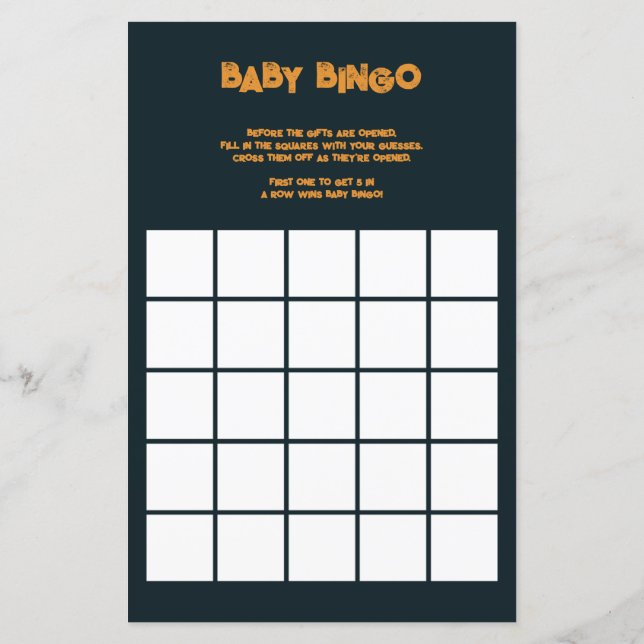 Halloween A Little Spook Pumpkin Baby Shower Game (Back)