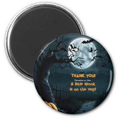 Halloween A Little Spook Pumpkin Baby Shower Magnet