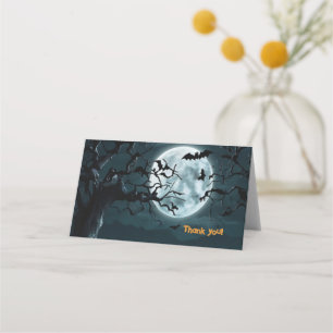 Halloween A Little Spook Pumpkin Baby Shower Place Card