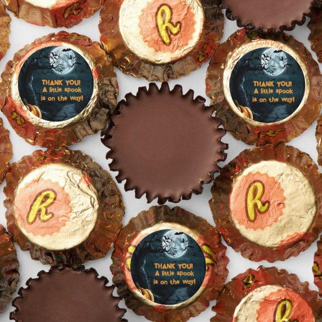 Halloween A Little Spook Pumpkin Baby Shower Reese's Peanut Butter Cups (Assorted)