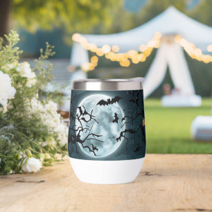 Halloween A Little Spook Pumpkin Baby Shower Thermal Wine Tumbler