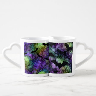 HALLOWEEN ABSTRACT ALCOHOL INK LOOK COFFEE MUG SET