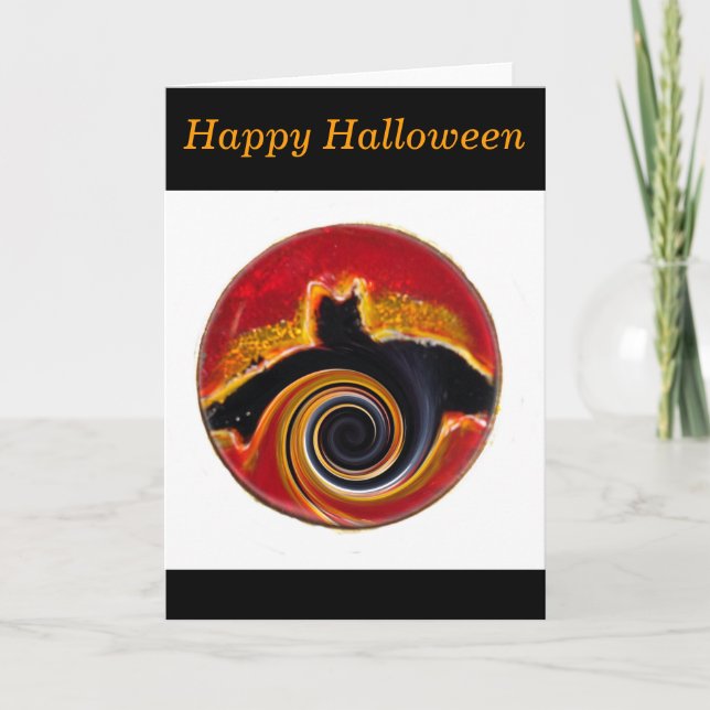 Halloween Abstract Bat Art Card (Front)