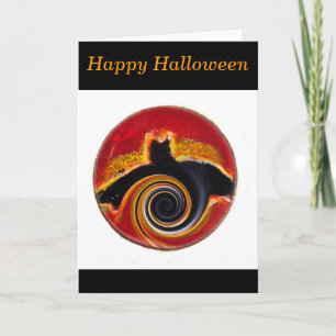 Halloween Abstract Bat Art Card