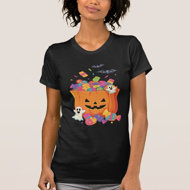 Halloween Abstract Dark Texture Seamless Design T-Shirt (Front)