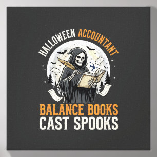 Halloween Accountant After Dark Canvas Photo Tile