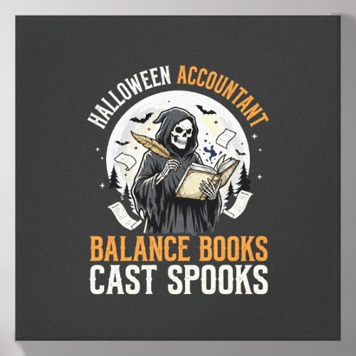 Halloween Accountant After Dark Canvas Photo Tile