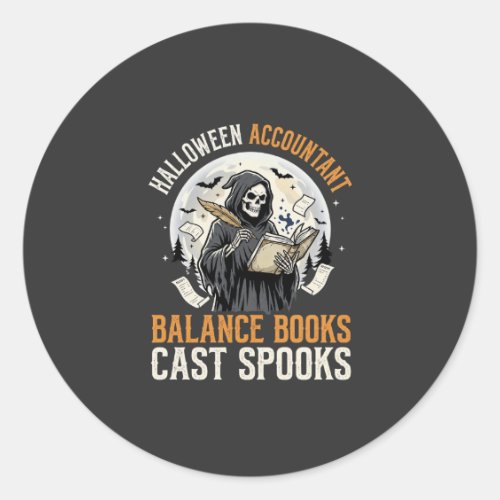 Halloween Accountant After Dark Classic Round Sticker