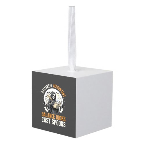 Halloween Accountant After Dark Cube Ornament
