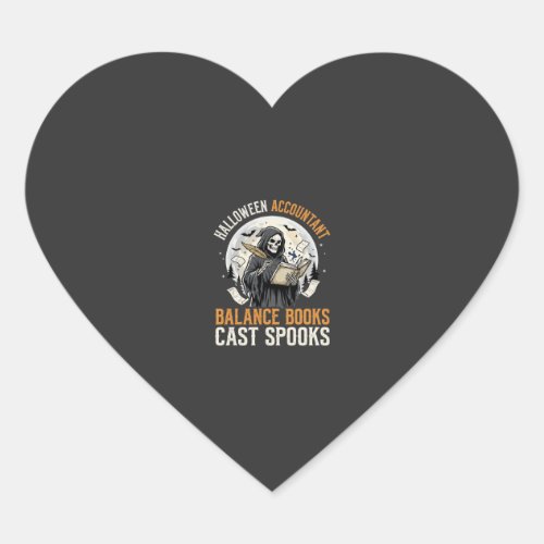 Halloween Accountant After Dark Heart Sticker