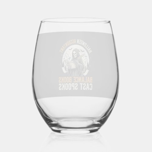 Halloween Accountant After Dark Stemless Wine Glass