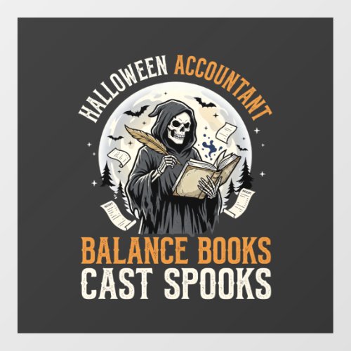 Halloween Accountant After Dark Window Cling