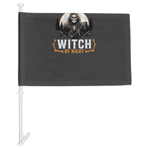 Halloween Accountant by Day Witch by Night Design Car Flag