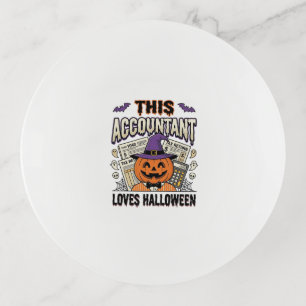 Halloween Accountant Funny Spooky Tax Season_1 Trinket Tray
