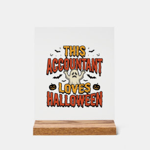 Halloween Accountant Vintage Ghost Shirt Design_1 Acrylic Sign