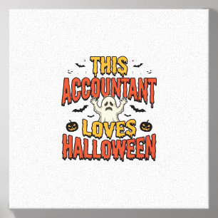 Halloween Accountant Vintage Ghost Shirt Design_1 Canvas Photo Tile
