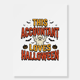 Halloween Accountant Vintage Ghost Shirt Design_1 Foam Board