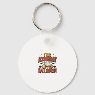 Halloween Accountant Vintage Ghost Shirt Design_1 Keychain