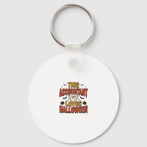 Halloween Accountant Vintage Ghost Shirt Design_1 Keychain