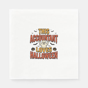 Halloween Accountant Vintage Ghost Shirt Design_1 Napkins