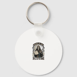 Halloween Accountant Witch Vintage Reaper Design_1 Keychain