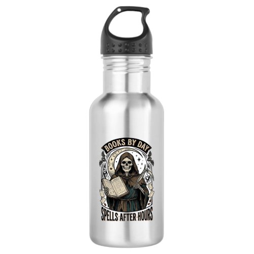 Halloween Accountant Witch Vintage Reaper Design_1 Stainless Steel Water Bottle