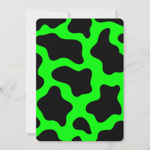 halloween acid green cow print invitation