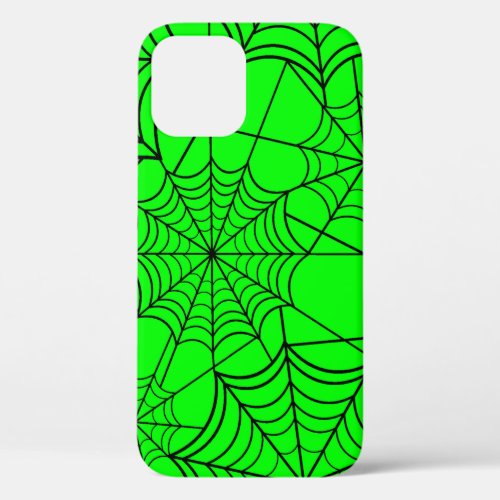 halloween acid green spider web iPhone 12 case