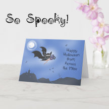 Halloween Across Miles Cute Bat Spooky Flowers    