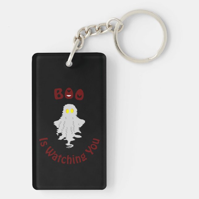 Halloween Acrylic Keychain | Boo Is Watching You (Back)