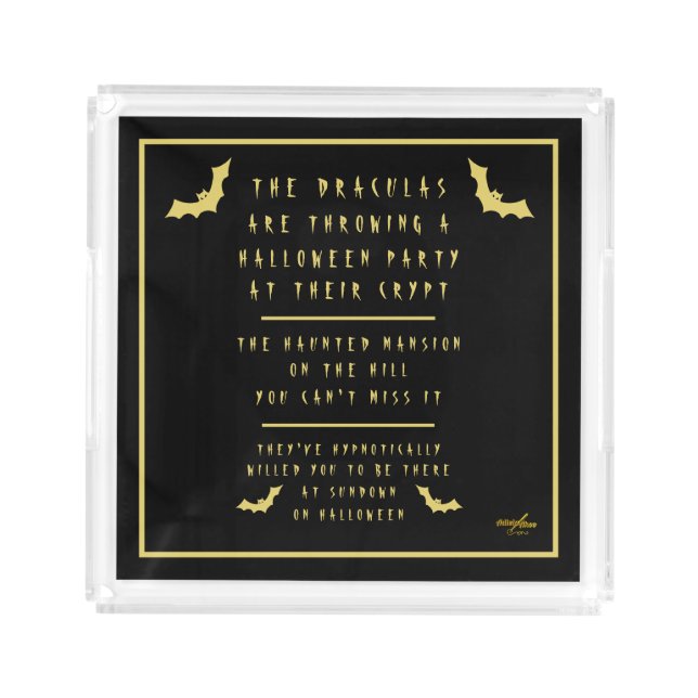 Halloween Acrylic Tray by Poet Adiela Akoo (Front)
