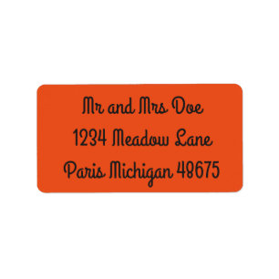 Halloween Address Labels/Orange with Black Label