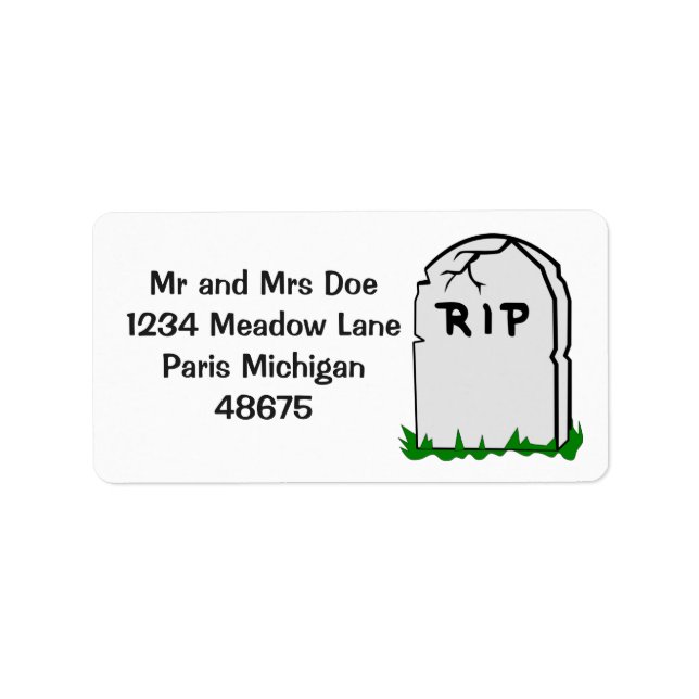 Halloween Address Labels/Tombstone Label (Front)
