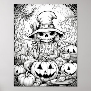 Halloween Adult Coloring Poster