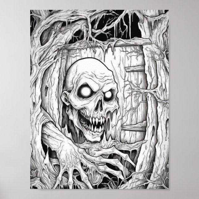 Halloween Adult Coloring Poster (Front)