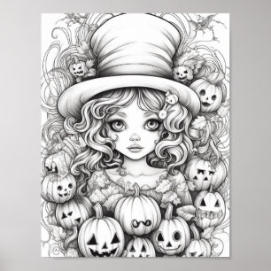 Halloween Adult Coloring Poster