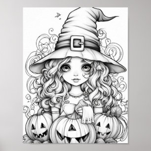 Halloween Adult Coloring Poster