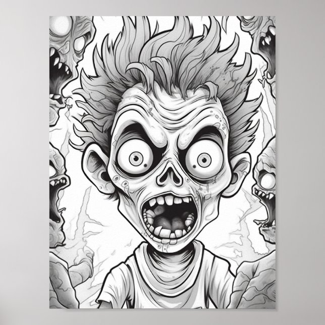 Halloween Adult Coloring Poster (Front)