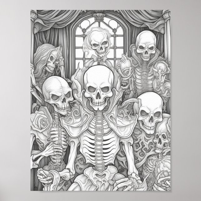 Halloween Adult Coloring Poster (Front)