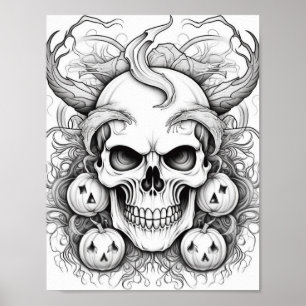 Halloween Adult Coloring Poster
