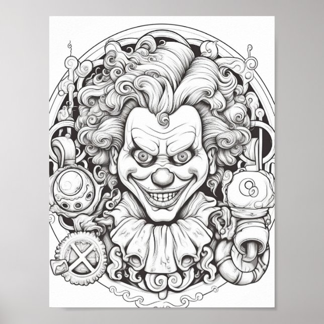 Halloween Adult Coloring Poster (Front)