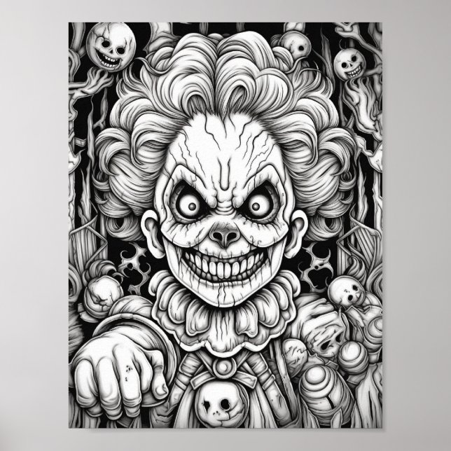 Halloween Adult Coloring Poster (Front)
