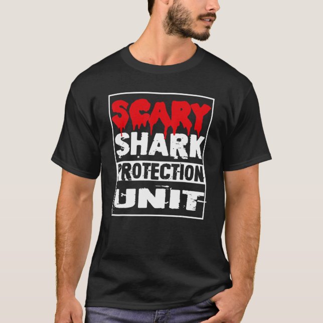 Halloween Adult Costume Shark Scary Protection Uni T-Shirt (Front)